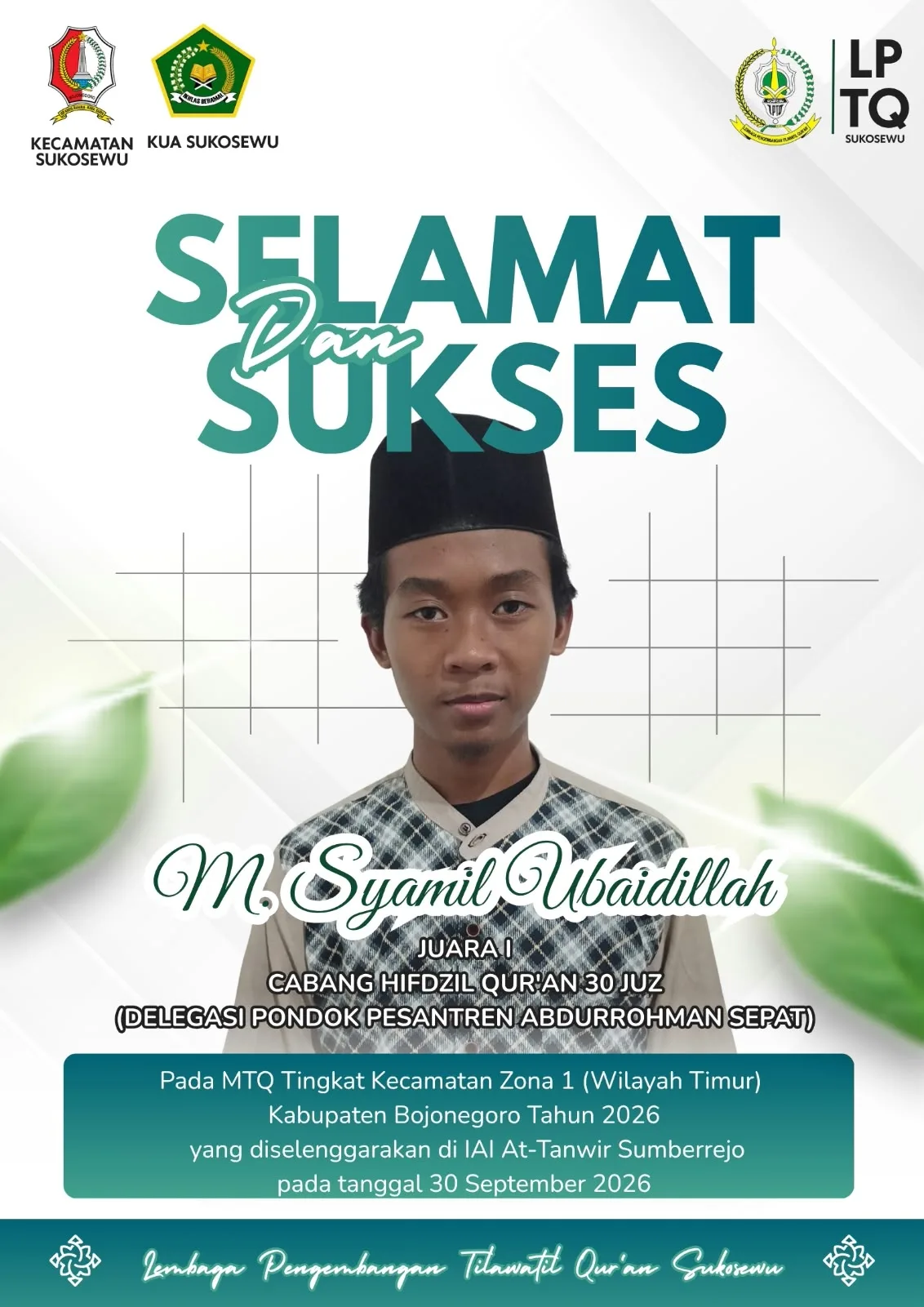Selamat, M. Syamil Ubaidillah Raih Juara I Tingkat Kecamatan (Wilayah Timur)