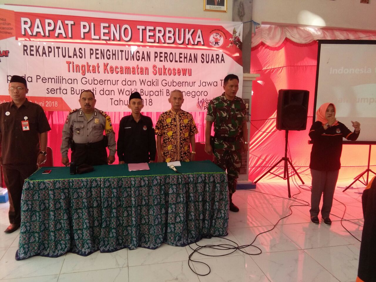 PPK Kecamatan Sukosewu Melaksanakan Rapat Pleno Terbuka Penghitungan Suara Pilkada Serentak 2018