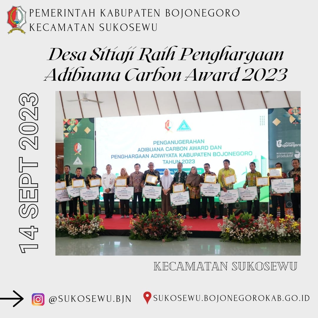 Desa Sitiaji Raih Penghargaan Adibuana Carbon Award 2023