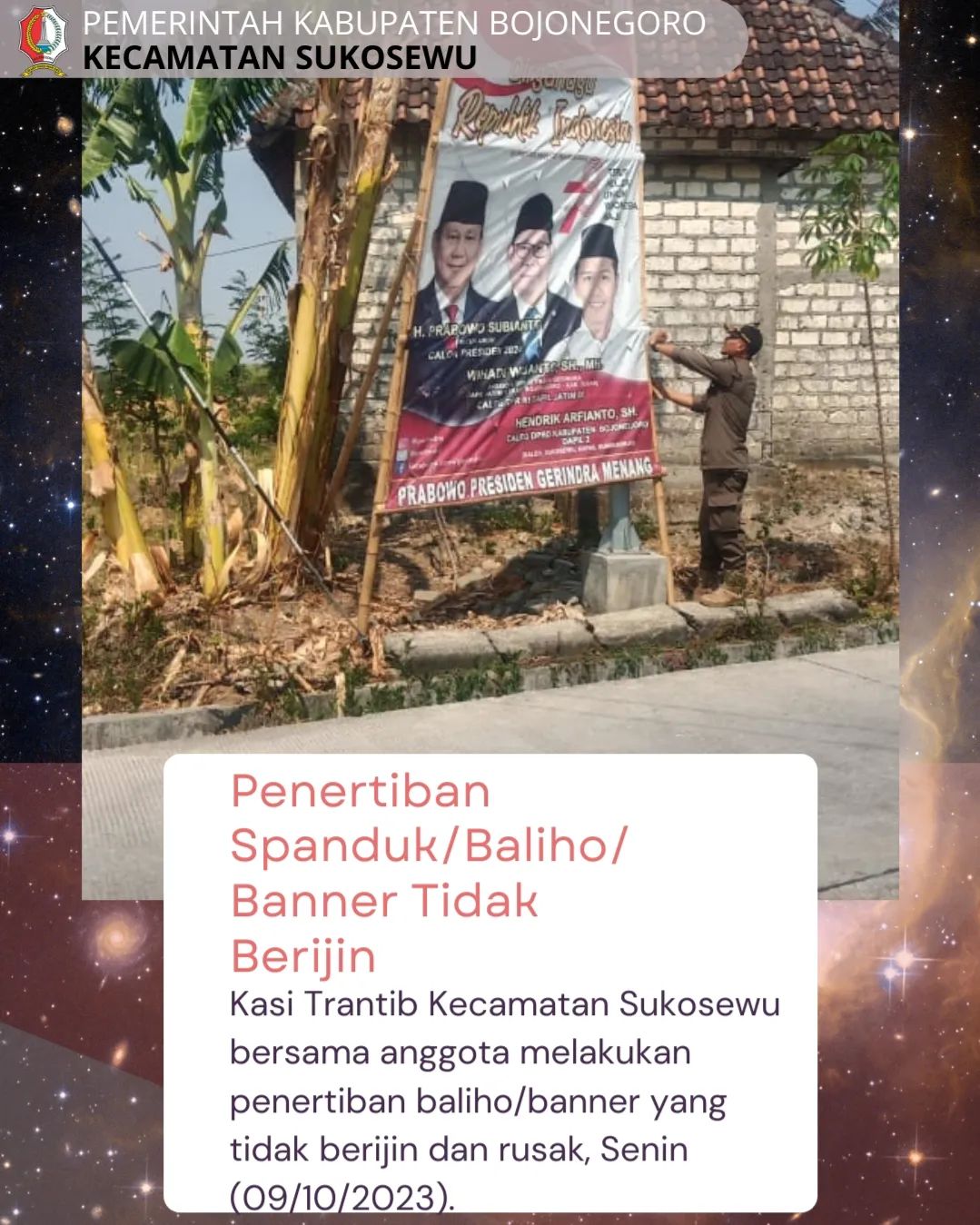 Spanduk Tidak Berijin Ditertibkan