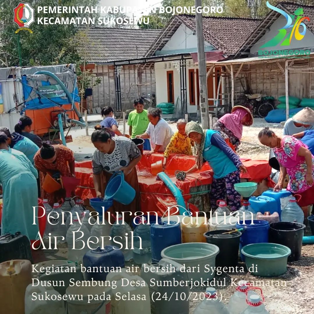 Penyaluran bantuan air bersih dari Sygenta di Desa Sumberjokidul