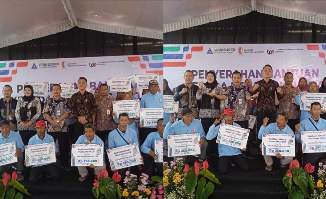Penyerahan Bantuan Kepada Pedagang Mlijo Dalam Rangka Hari Jadi Bojonegoro ke-348  Tahun 2025